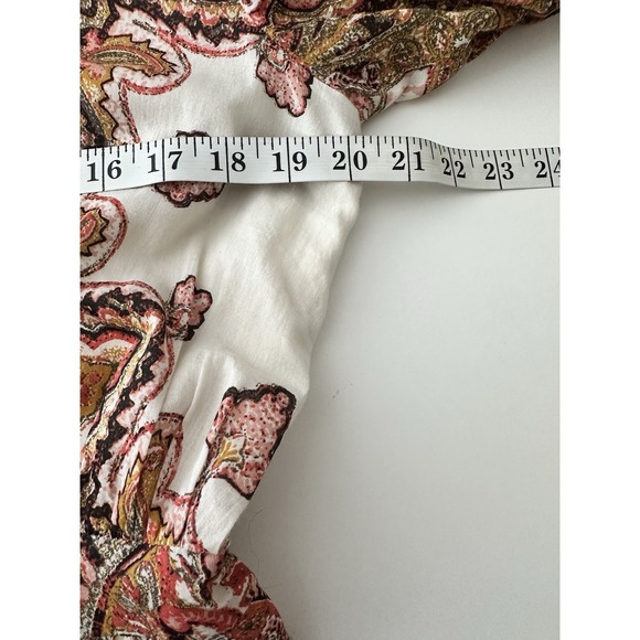 Cleobella Dress Women's Large Foulard Paisley Long Sleeve Elastic Back Button Up - Picture 10 of 12